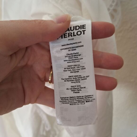 Claudie PIERLOT White Cotton Wrap Shirt - Picture 9 of 12